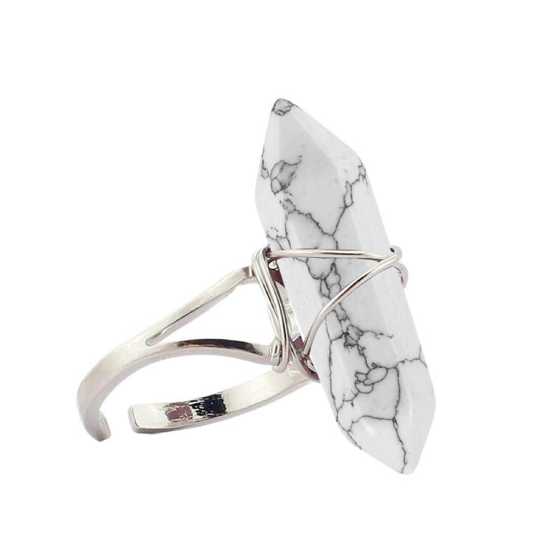 FREE Today: Wire-Wrapped Natural Quartz Crystal Stone Adjustable Vibes & Meditation Ring - White Turquoise - image 51