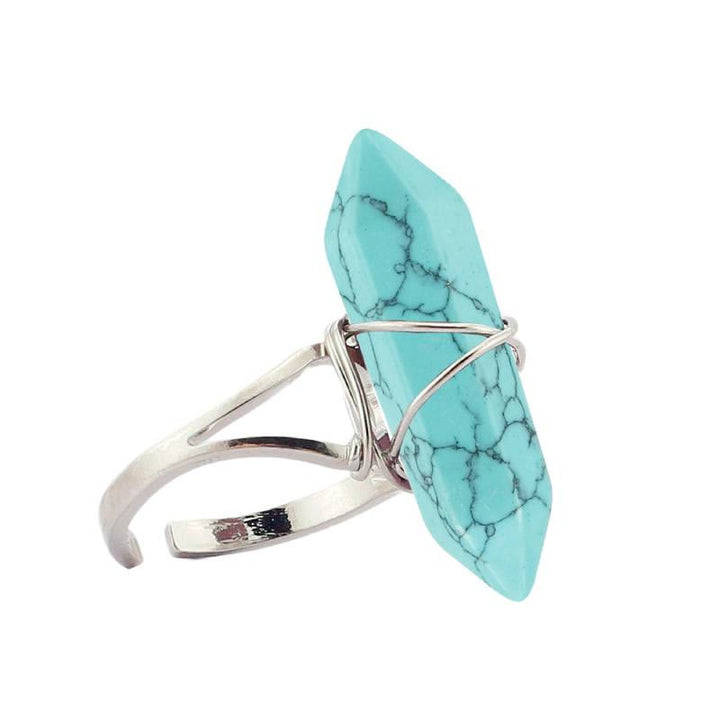 FREE Today: Wire-Wrapped Natural Quartz Crystal Stone Adjustable Vibes & Meditation Ring - Turquoise - image 47