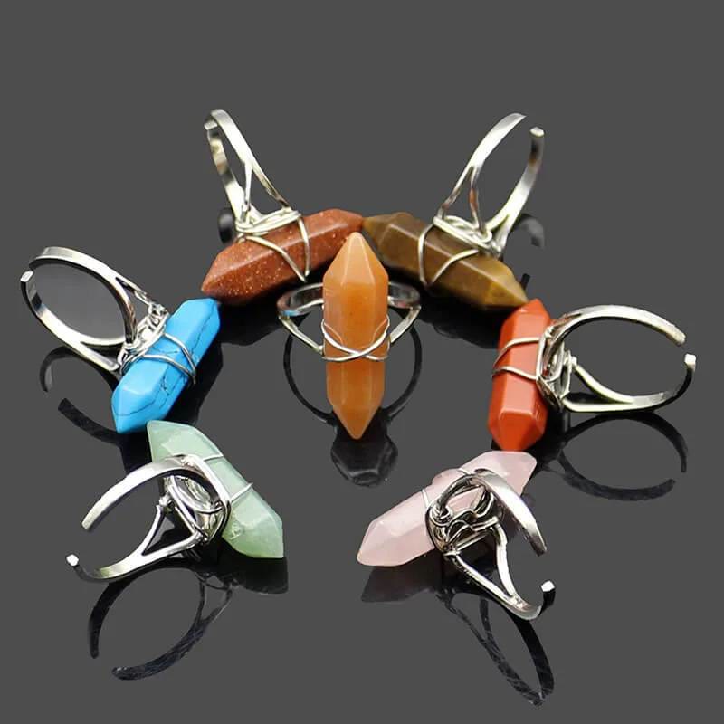 FREE Today: Wire-Wrapped Natural Quartz Crystal Stone Adjustable Vibes & Meditation Ring - image 59