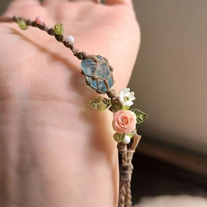 FREE Today: Handmade Bohemian Floral Natural Crystal Wildflower Coast Braided Bracelet - image 4