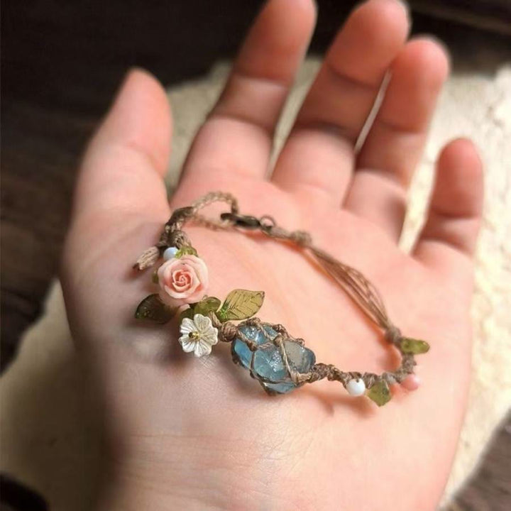 FREE Today: Handmade Bohemian Floral Natural Crystal Wildflower Coast Braided Bracelet - image 5