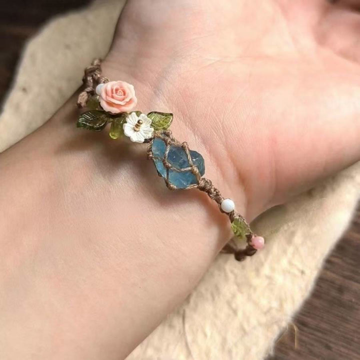 FREE Today: Handmade Bohemian Floral Natural Crystal Wildflower Coast Braided Bracelet - image 3