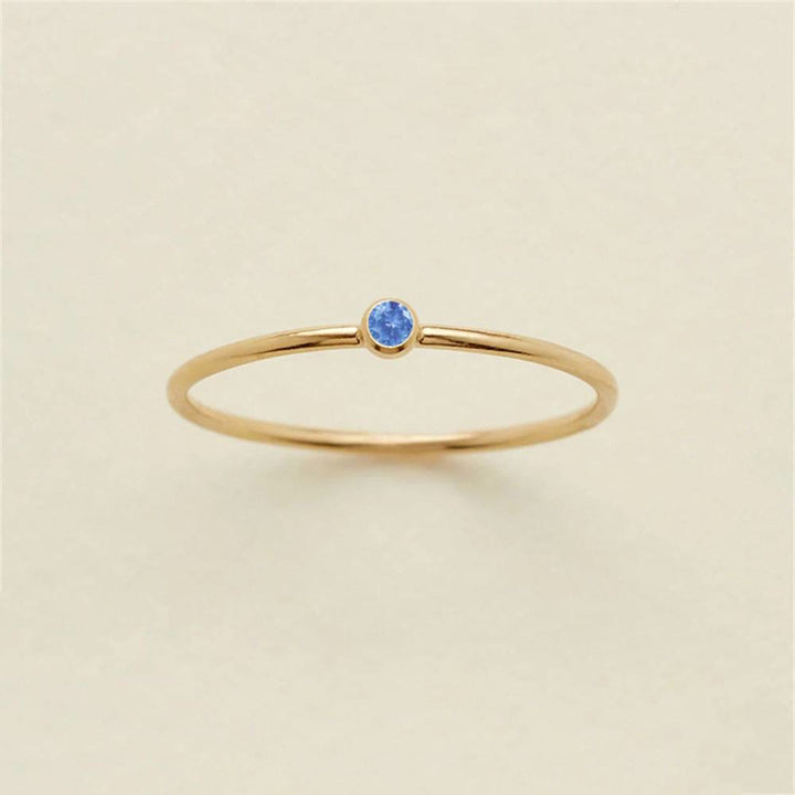 Olivenorma Birthstone 12 Month Birth Slim Ring - March - 7 - image 11
