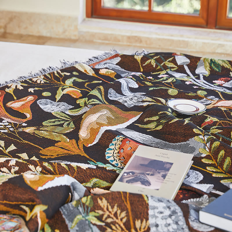 Olivenorma Jungle Mushroom Cotton Blend Tassel Throw Blanket - image 2