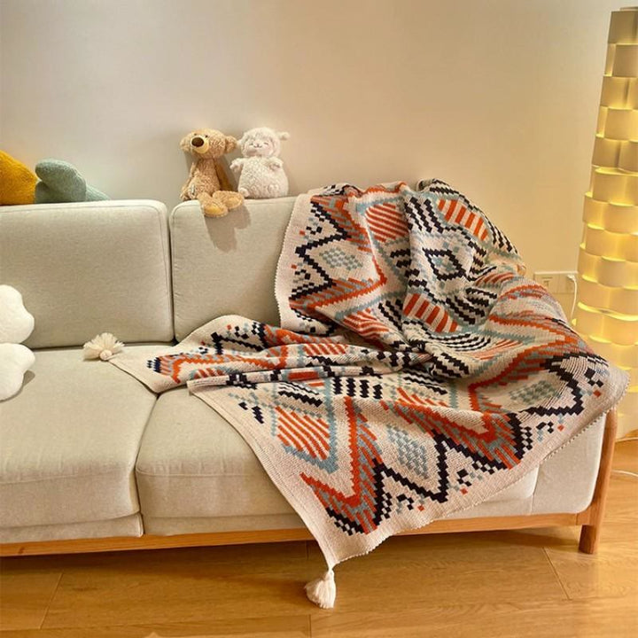 Olivenorma Bohemian Knit Tassel Throw Blanket - image 3