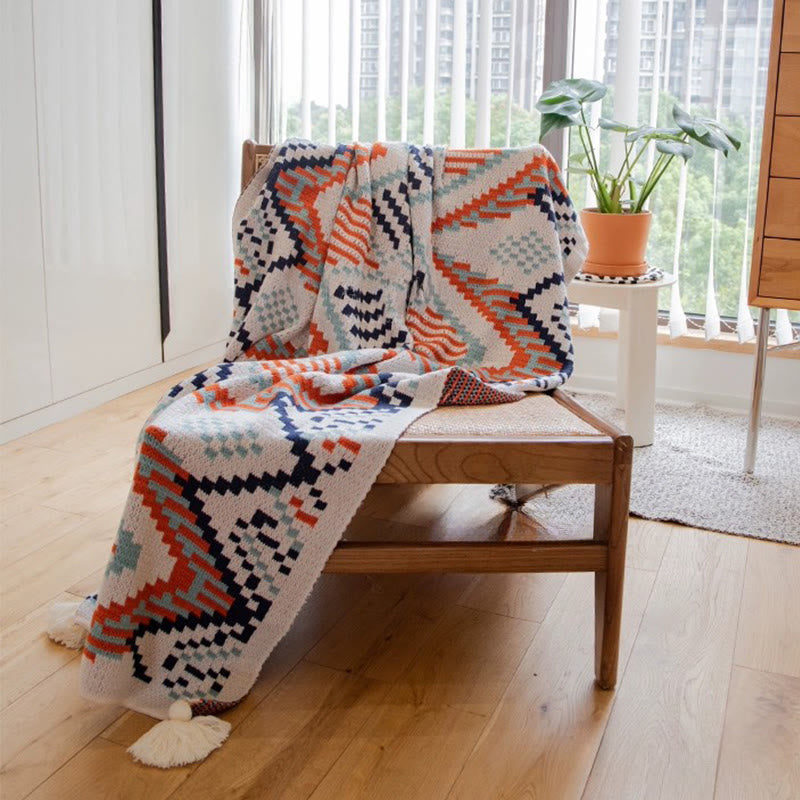 Olivenorma Bohemian Knit Tassel Throw Blanket - image 2