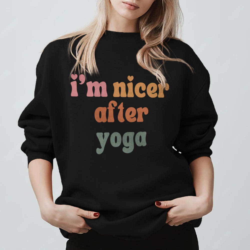 Olivenorma Nicer After Yoga Motivational Fitness Sweatshirt - Black - 2XL - image 9