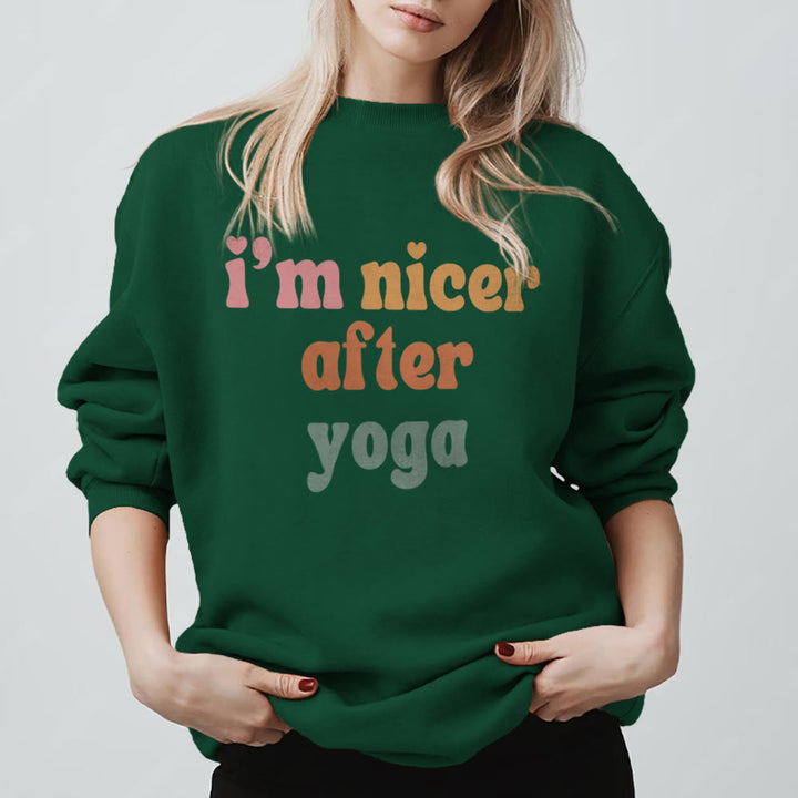 Olivenorma Nicer After Yoga Motivational Fitness Sweatshirt - Green - 2XL - image 13