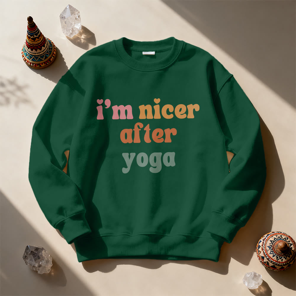 Olivenorma Nicer After Yoga Motivational Fitness Sweatshirt - Green - 2XL - image 13