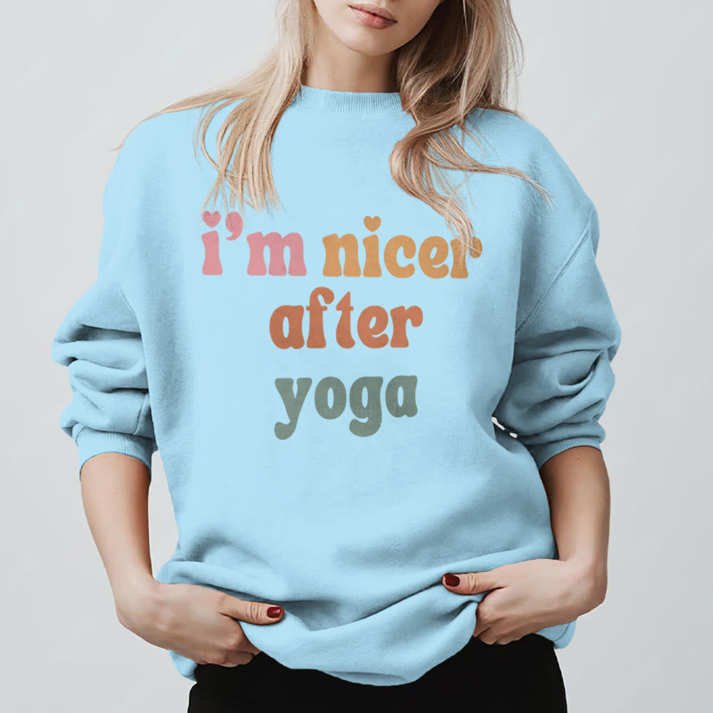 Olivenorma Nicer After Yoga Motivational Fitness Sweatshirt - image 16