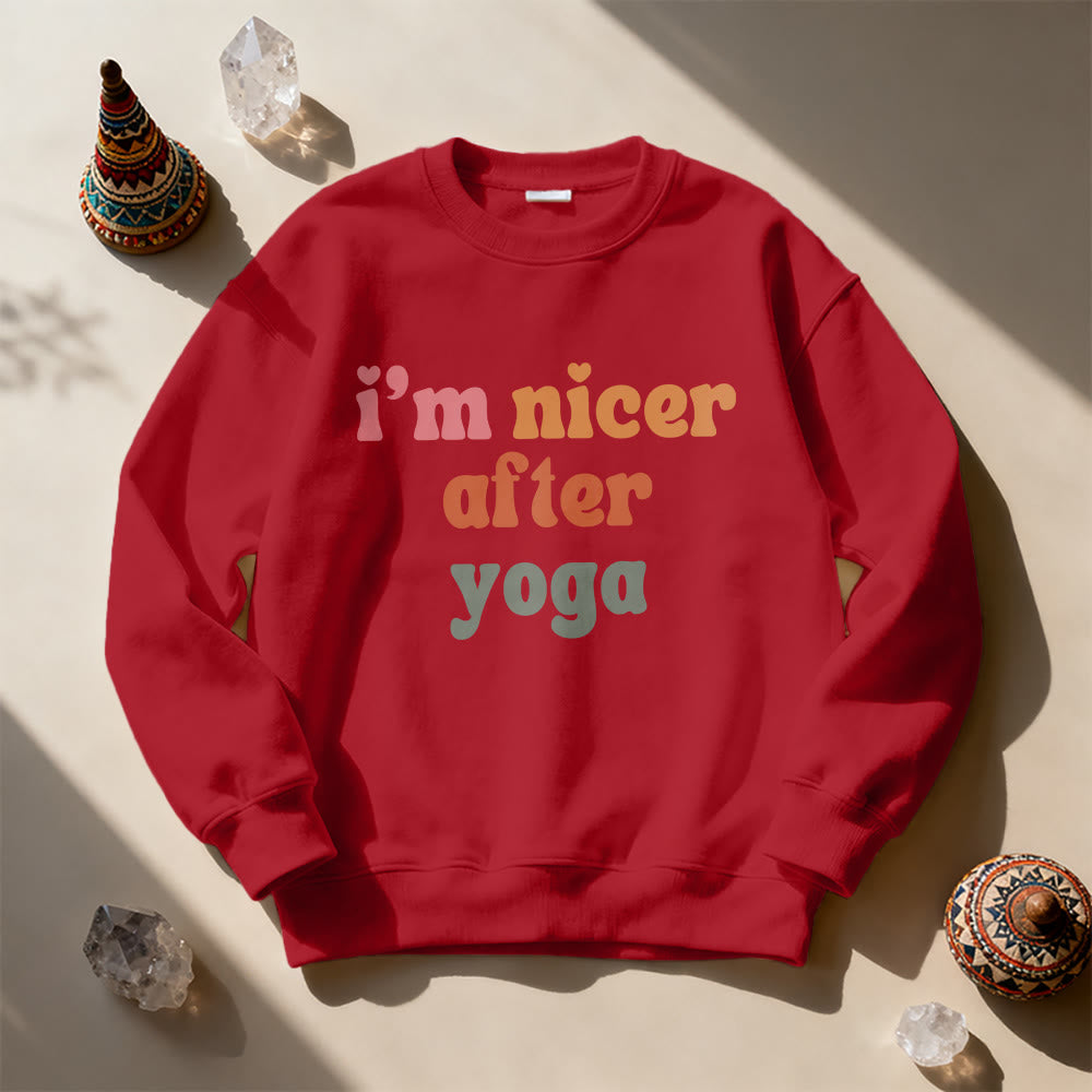 Olivenorma Nicer After Yoga Motivational Fitness Sweatshirt - Red - 2XL - image 7
