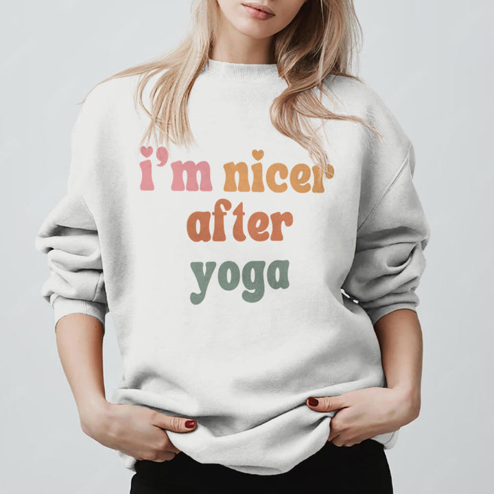 Olivenorma Nicer After Yoga Motivational Fitness Sweatshirt - image 4