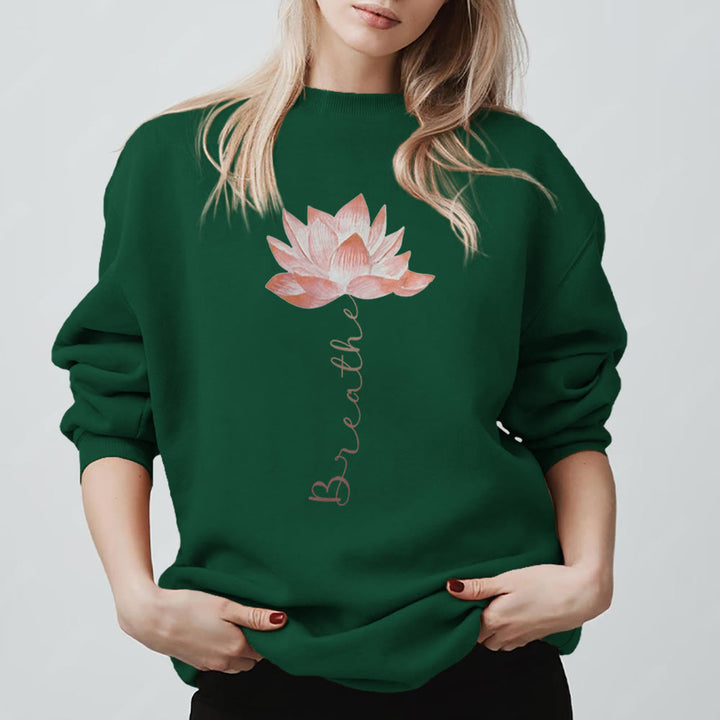 Olivenorma Red Lotus Yoga Meditation Sweatshirt - Green - 2XL - image 13