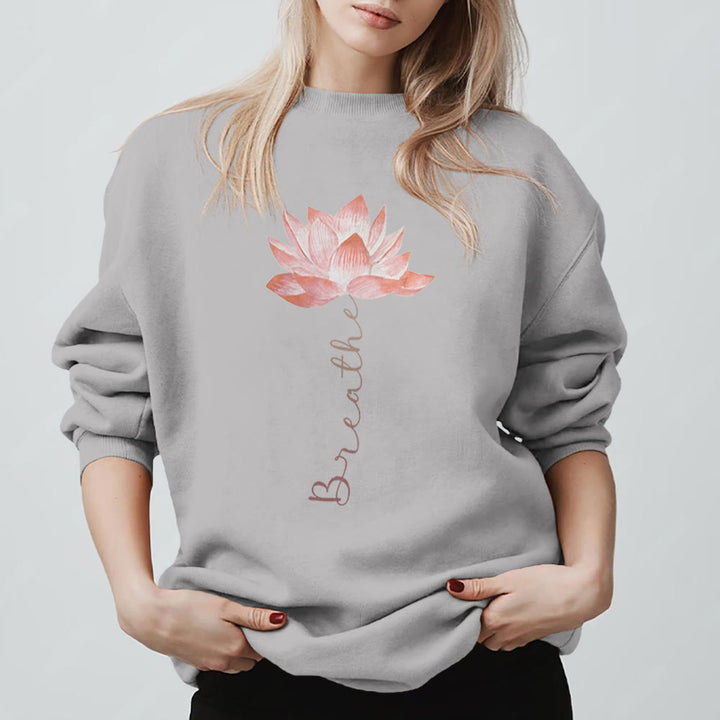 Olivenorma Red Lotus Yoga Meditation Sweatshirt - Grey - 2XL - image 11