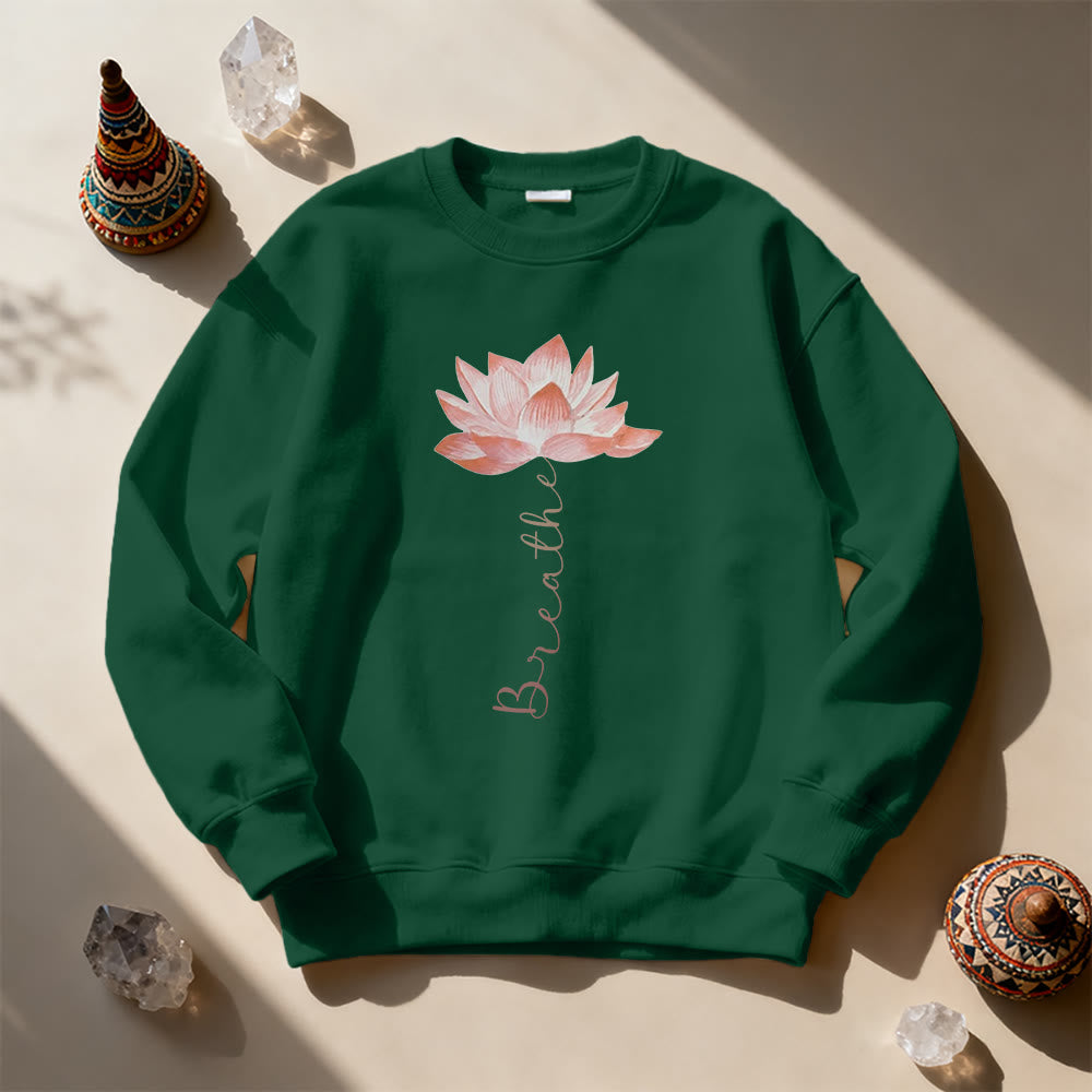 Olivenorma Red Lotus Yoga Meditation Sweatshirt - Green - 2XL - image 3