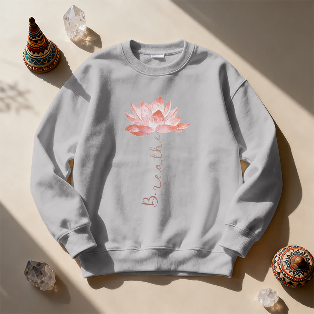 Olivenorma Red Lotus Yoga Meditation Sweatshirt - Grey - 2XL - image 15