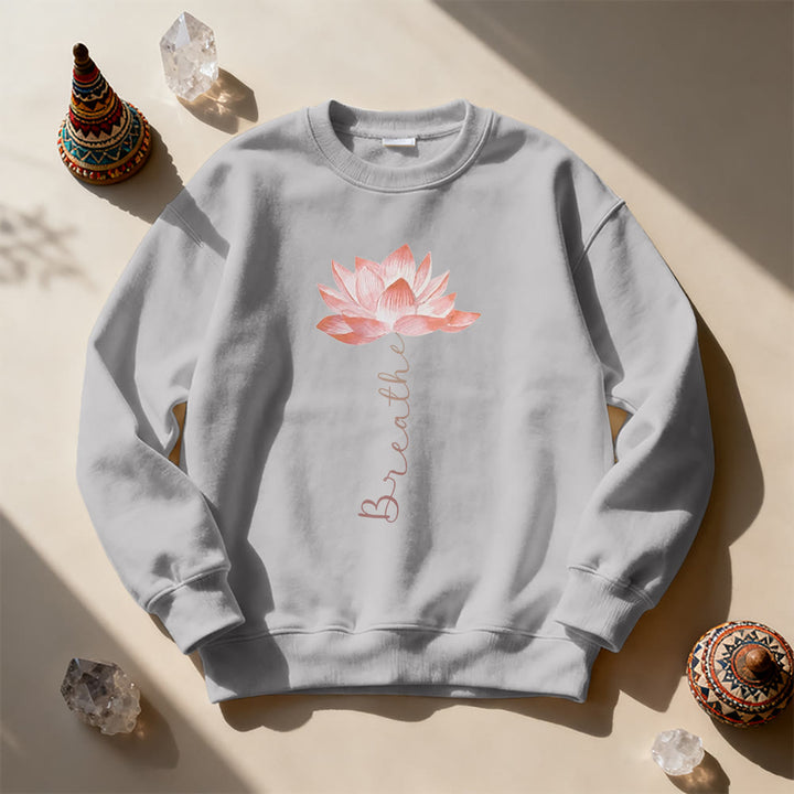 Olivenorma Red Lotus Yoga Meditation Sweatshirt - Grey - 2XL - image 15