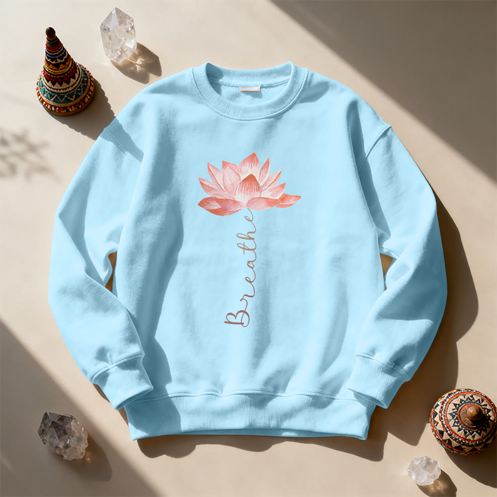 Olivenorma Red Lotus Yoga Meditation Sweatshirt - Blue - 2XL - image 0