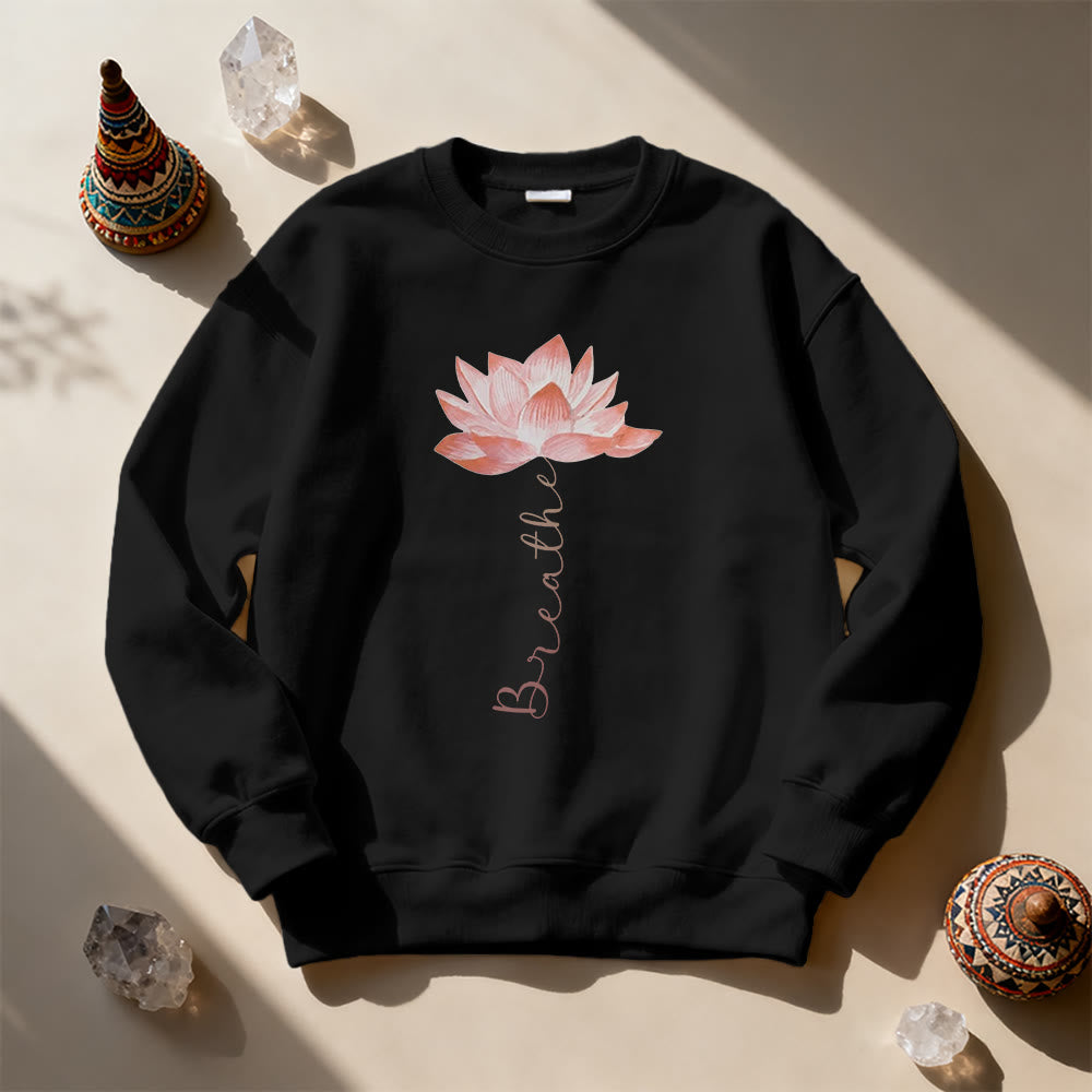 Olivenorma Red Lotus Yoga Meditation Sweatshirt - Black - 2XL - image 13