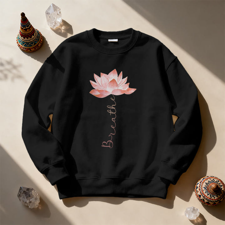 Olivenorma Red Lotus Yoga Meditation Sweatshirt - Black - 2XL - image 13