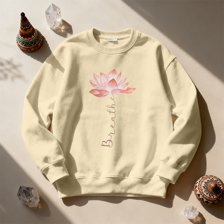 Olivenorma Red Lotus Yoga Meditation Sweatshirt - LightYellow - 2XL - image 7