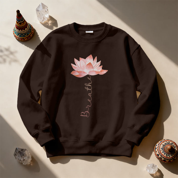 Olivenorma Red Lotus Yoga Meditation Sweatshirt - Brown - 2XL - image 9