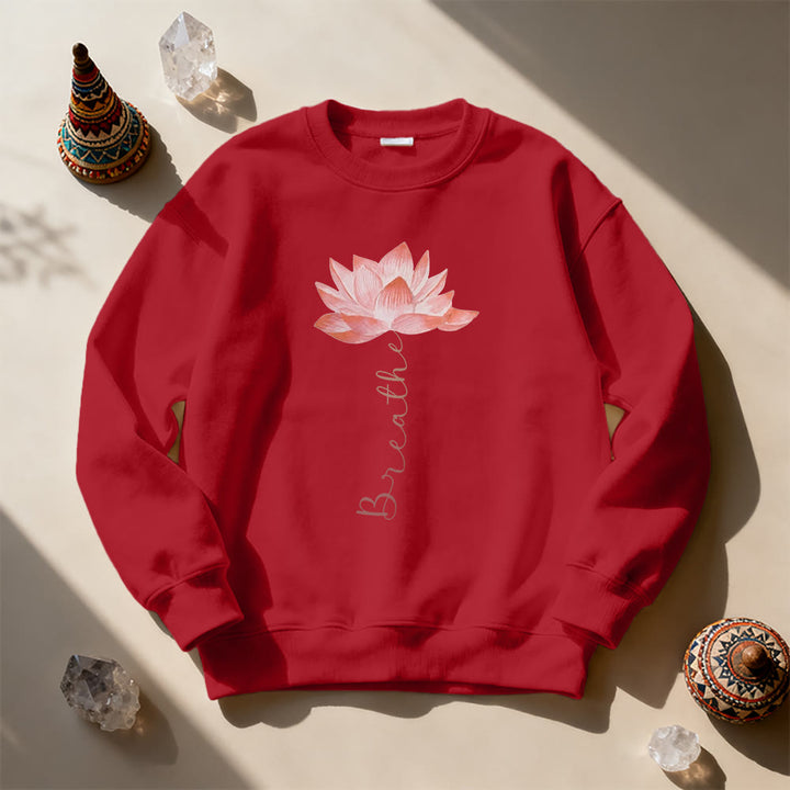 Olivenorma Red Lotus Yoga Meditation Sweatshirt - Red - 2XL - image 11