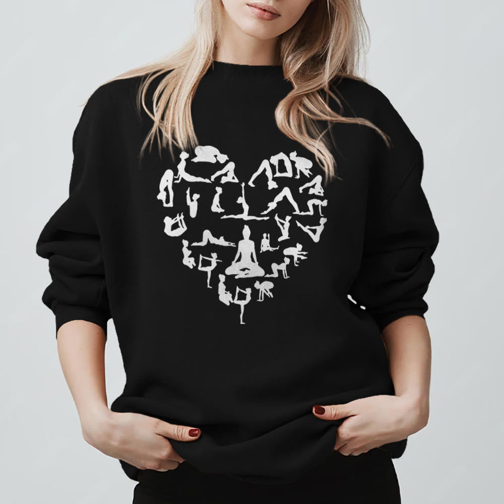 Olivenorma Heart Namaste Yoga & Meditation Sweatshirt - Black - 2XL - image 1