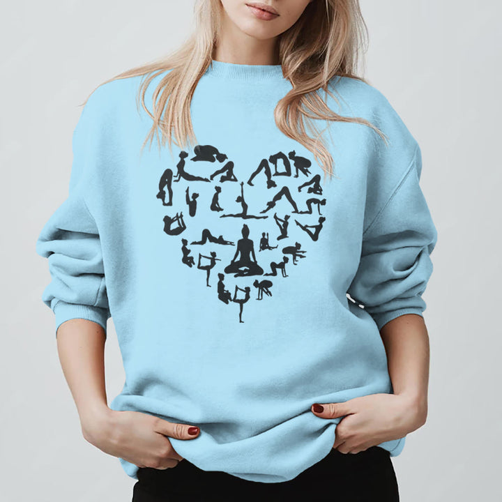 Olivenorma Heart Namaste Yoga & Meditation Sweatshirt - Blue - 2XL - image 15