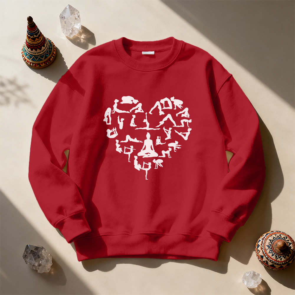 Olivenorma Heart Namaste Yoga & Meditation Sweatshirt - Red - 2XL - image 11
