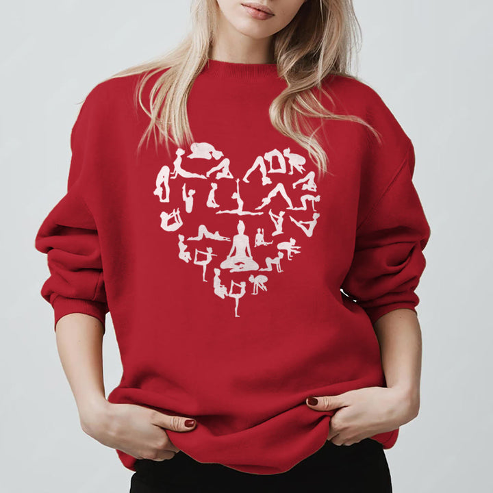 Olivenorma Heart Namaste Yoga & Meditation Sweatshirt - Red - 2XL - image 9