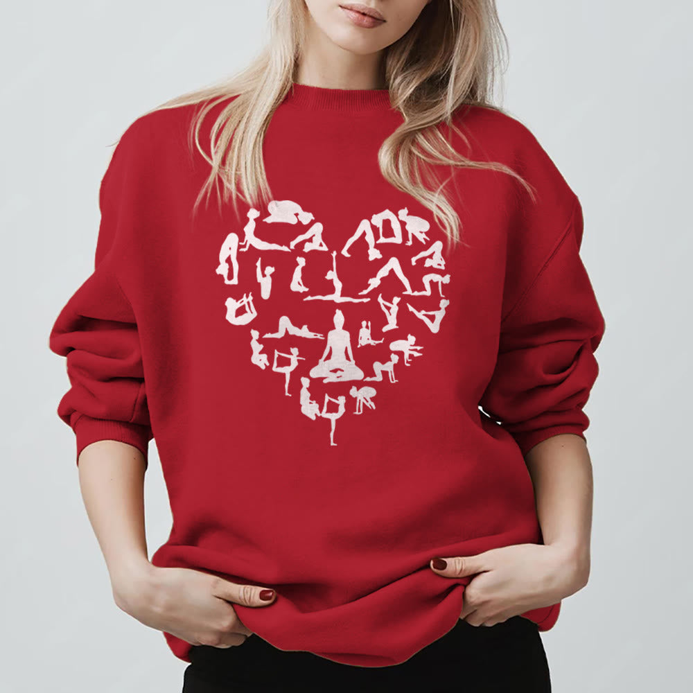 Olivenorma Heart Namaste Yoga & Meditation Sweatshirt - Red - 2XL - image 9