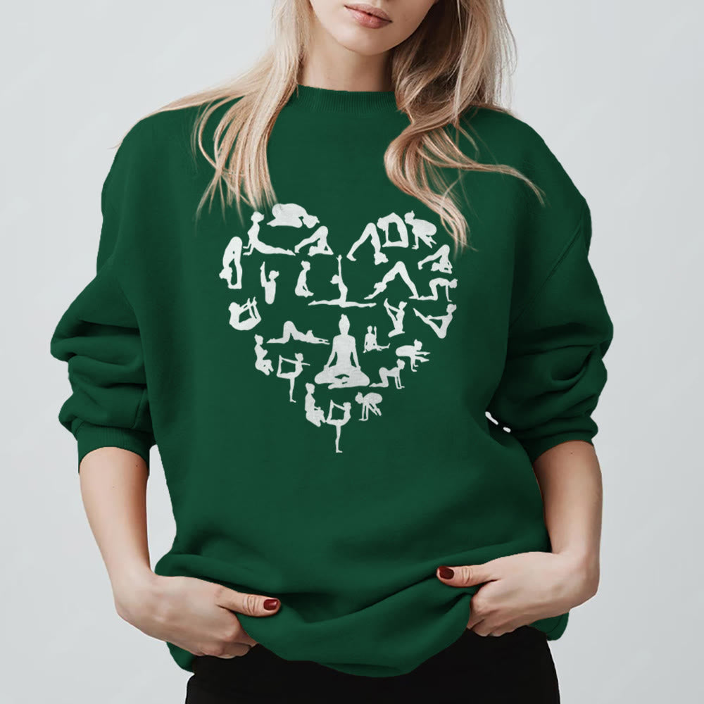 Olivenorma Heart Namaste Yoga & Meditation Sweatshirt - Green - 2XL - image 13