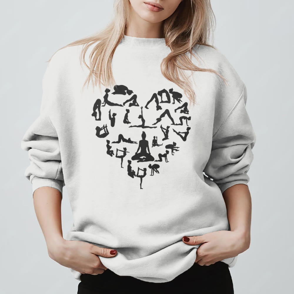 Olivenorma Heart Namaste Yoga & Meditation Sweatshirt - White - 2XL - image 3