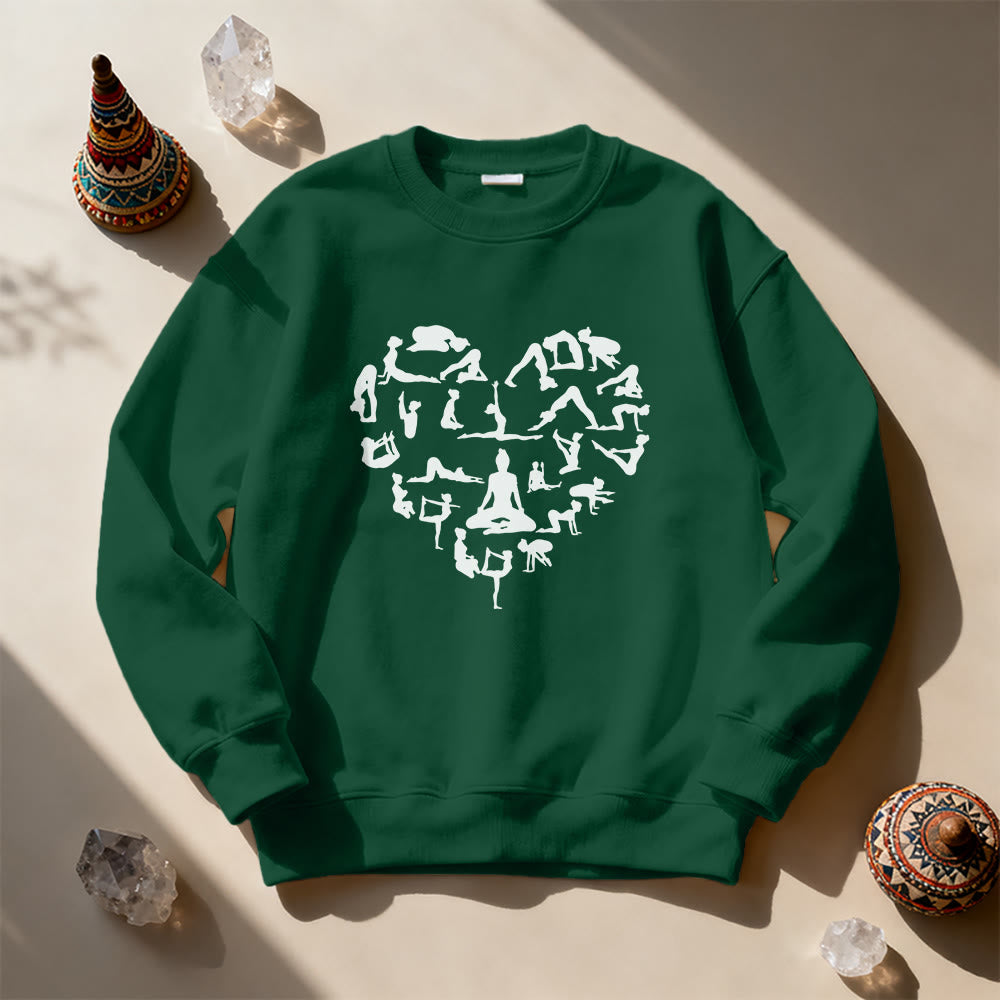Olivenorma Heart Namaste Yoga & Meditation Sweatshirt - Green - 2XL - image 0