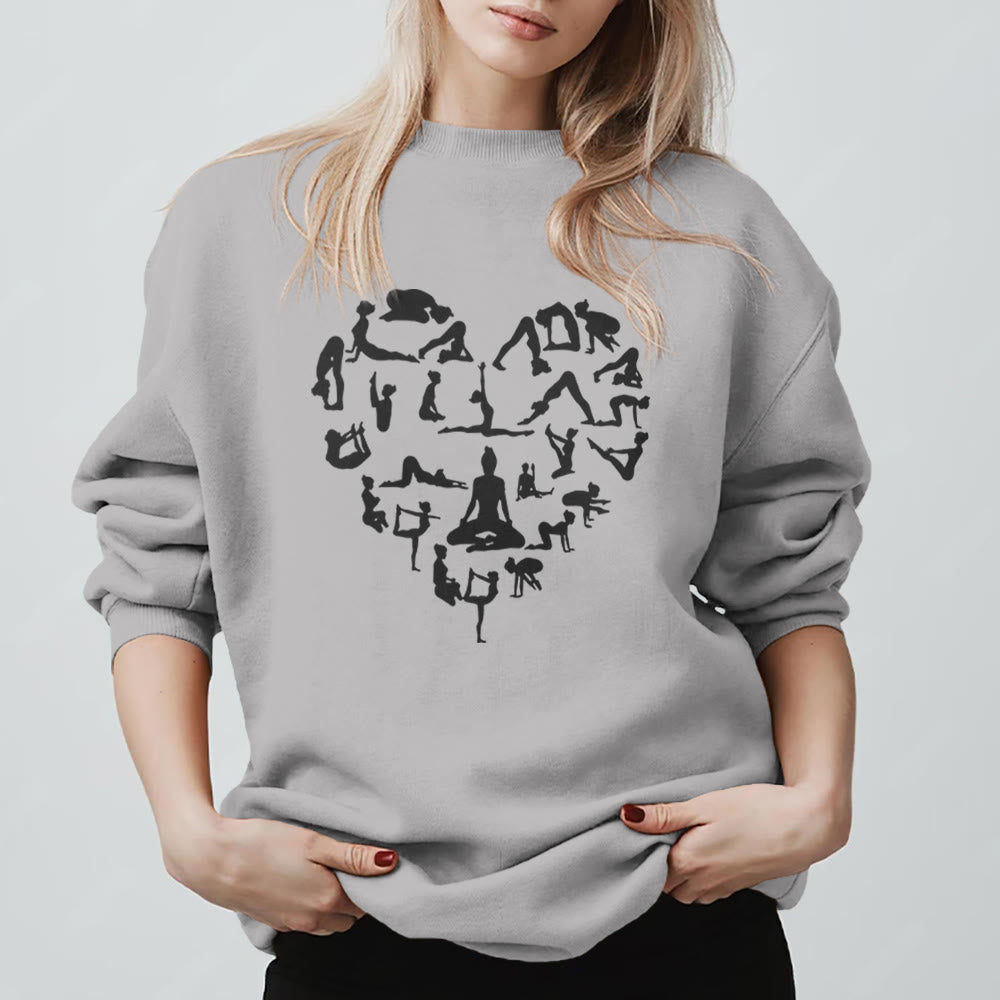 Olivenorma Heart Namaste Yoga & Meditation Sweatshirt - Grey - 2XL - image 11