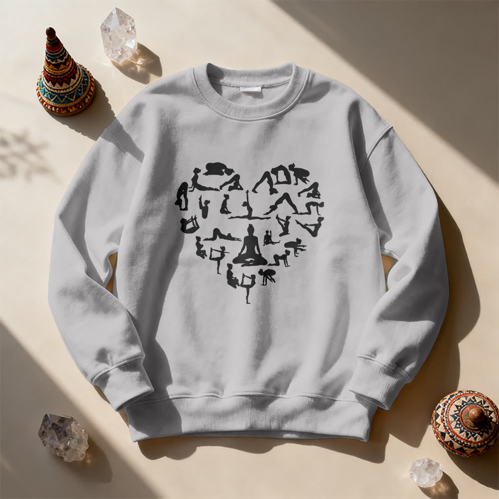 Olivenorma Heart Namaste Yoga & Meditation Sweatshirt - Grey - 2XL - image 13