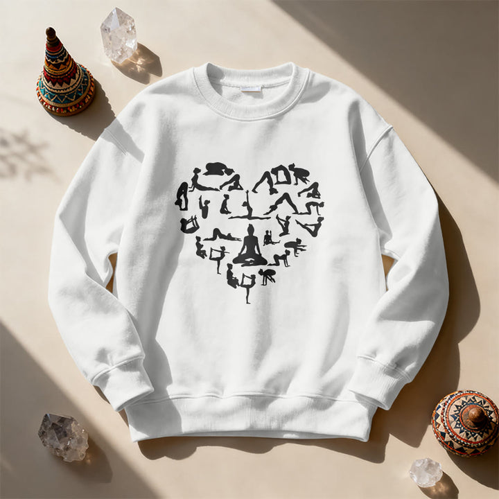 Olivenorma Heart Namaste Yoga & Meditation Sweatshirt - White - 2XL - image 5