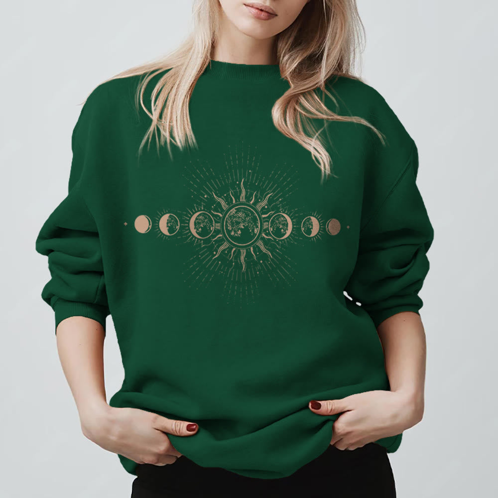 Olivenorma Celestial Moon & Sun Boho Sweatshirt - image 1