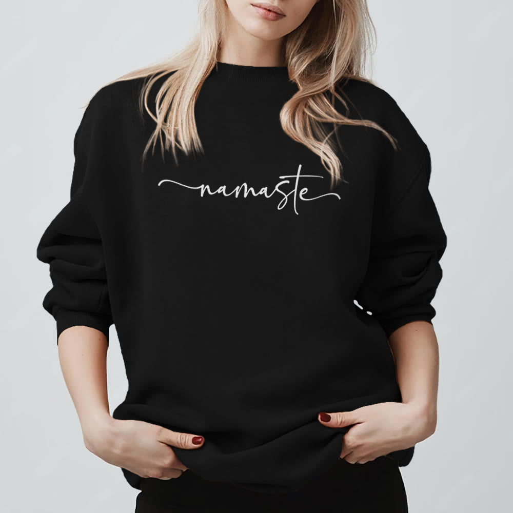 Olivenorma Namaste Yoga Meditation Sweatshirt - Black - 2XL - image 0