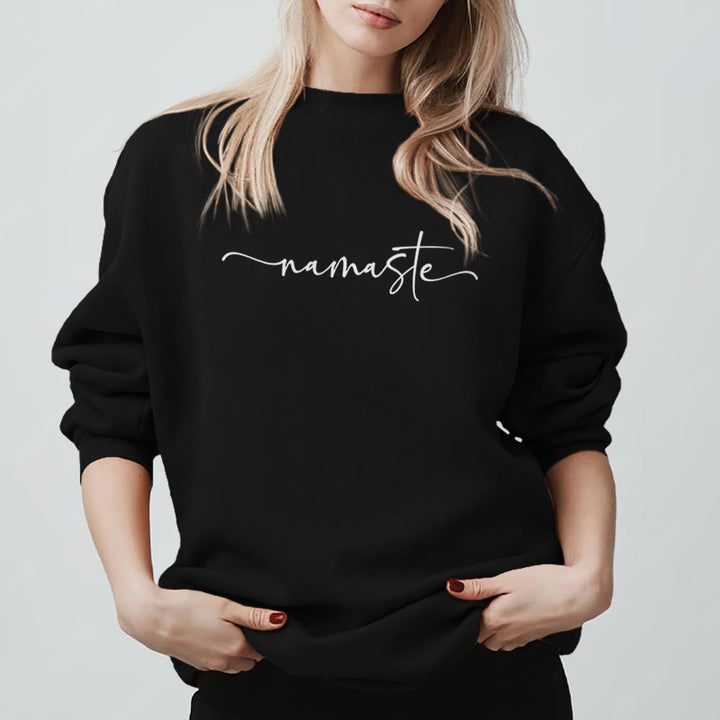 Olivenorma Namaste Yoga Meditation Sweatshirt - Black - 2XL - image 0