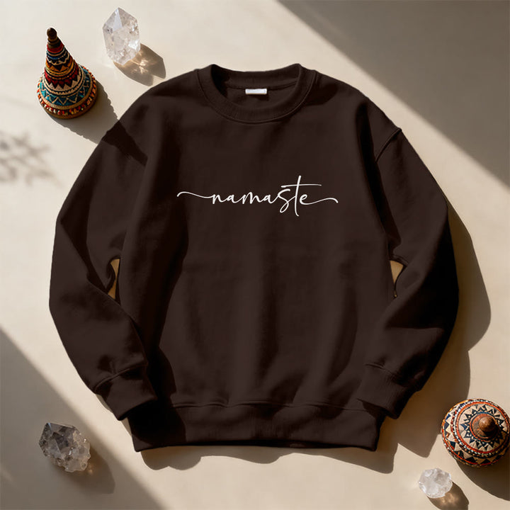 Olivenorma Namaste Yoga Meditation Sweatshirt - Brown - 2XL - image 7