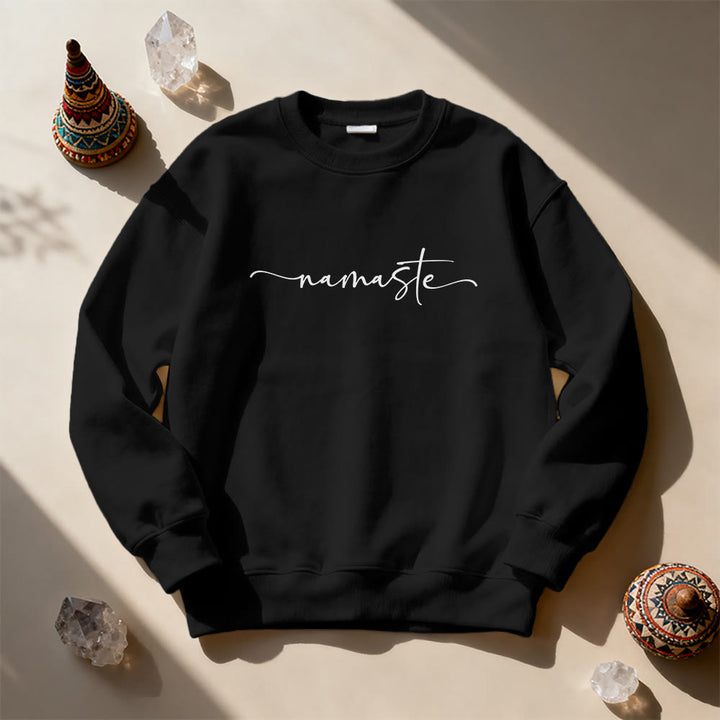 Olivenorma Namaste Yoga Meditation Sweatshirt - Black - 2XL - image 0