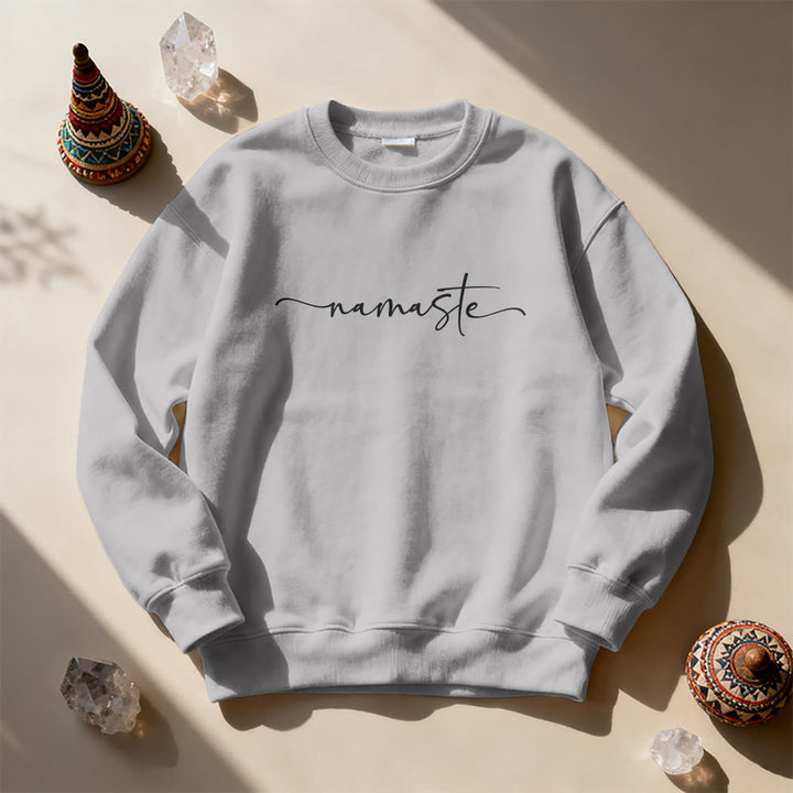 Olivenorma Namaste Yoga Meditation Sweatshirt - Grey - 2XL - image 11
