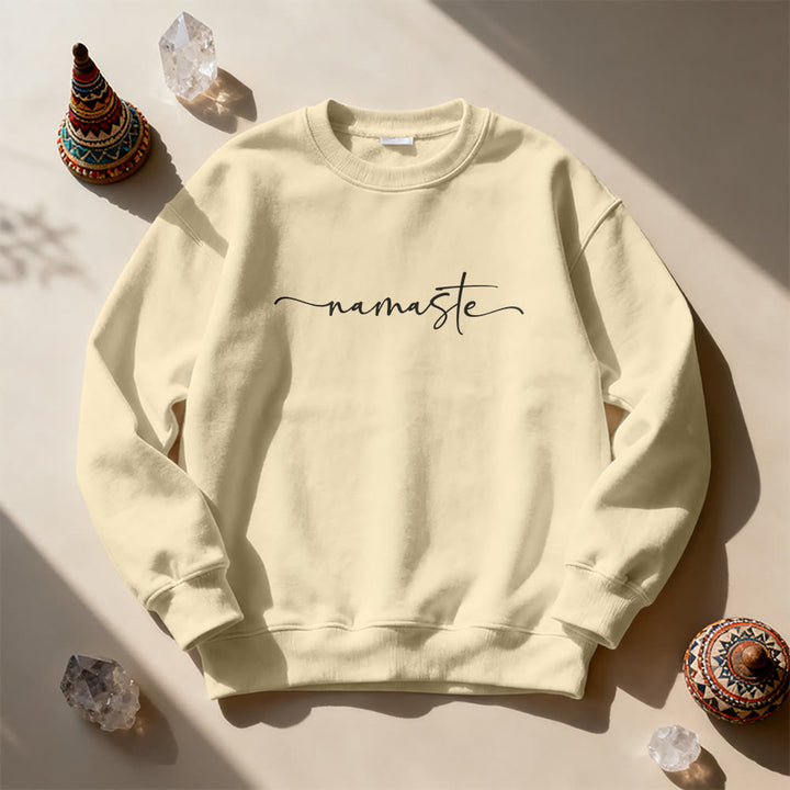 Olivenorma Namaste Yoga Meditation Sweatshirt - LightYellow - 2XL - image 3