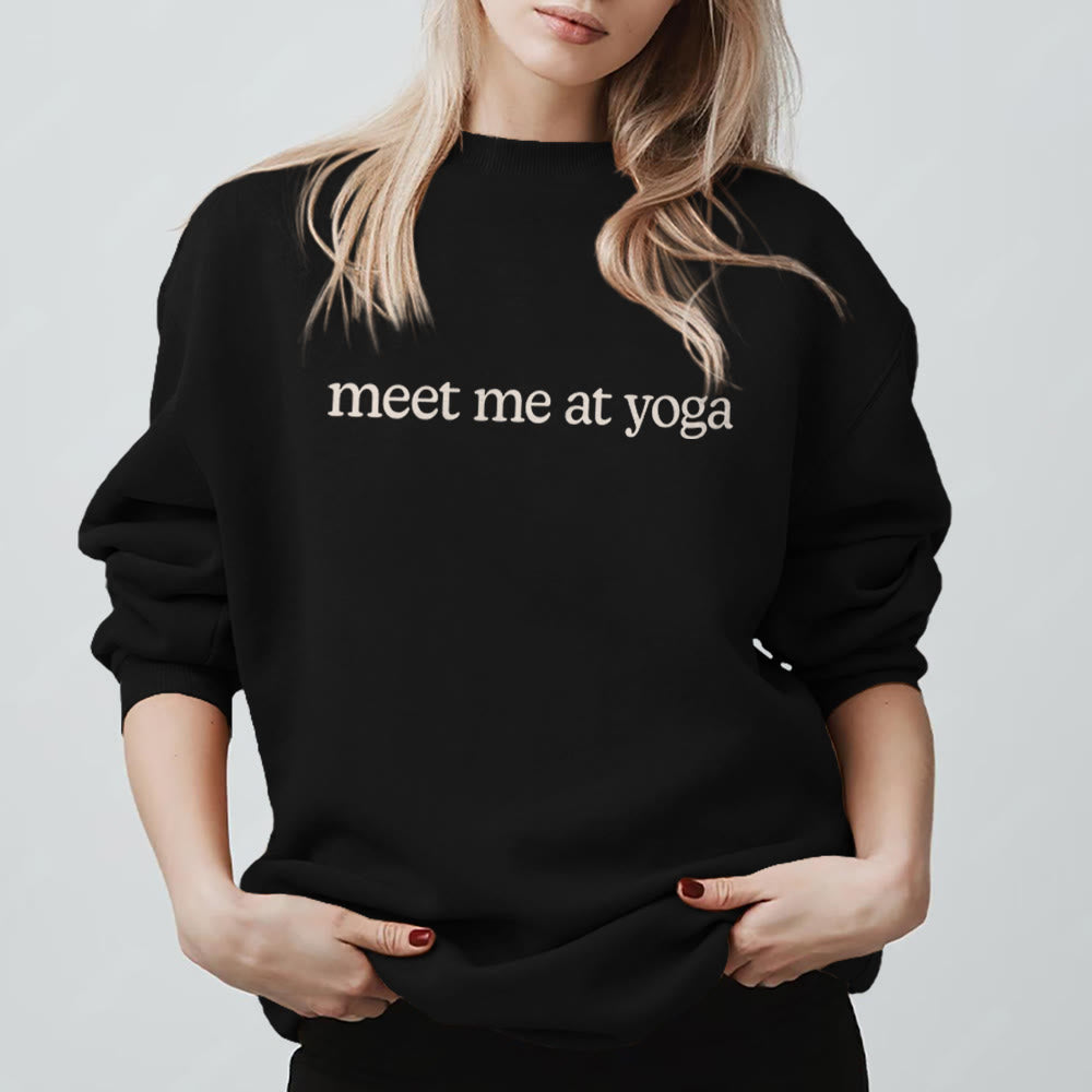 Olivenorma Meet Me At Yoga Cute Sweatshirt - Black - 2XL - image 3