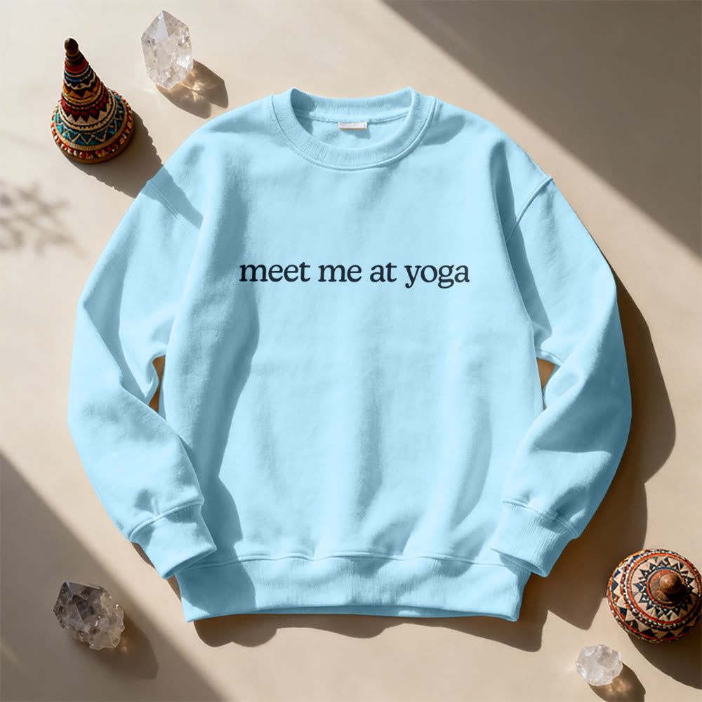 Olivenorma Meet Me At Yoga Cute Sweatshirt - Blue - 2XL - image 15