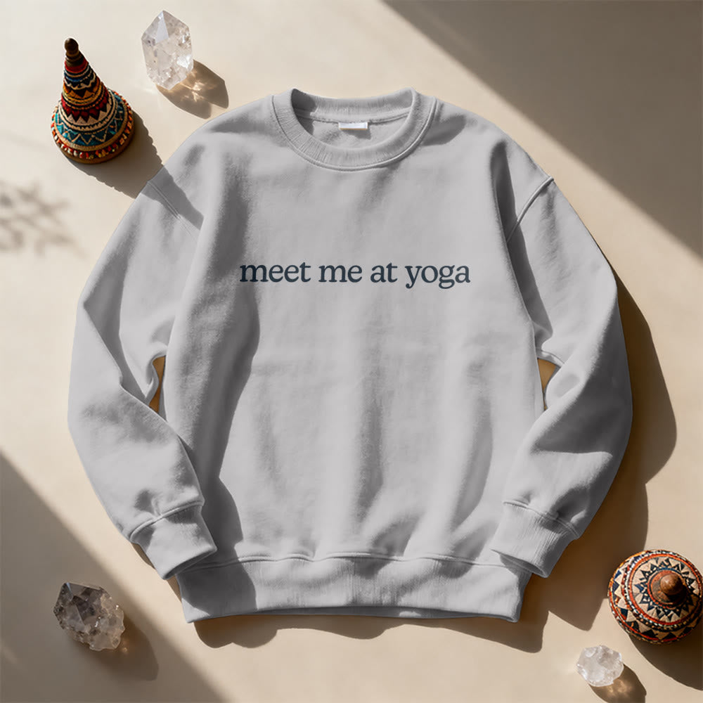 Olivenorma Meet Me At Yoga Cute Sweatshirt - Grey - 2XL - image 11