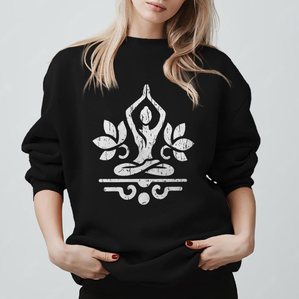 Olivenorma Namaste Yoga Lover Sweatshirt - Black - 2XL - image 9