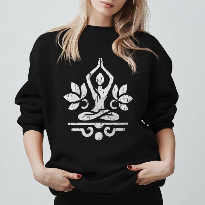 Olivenorma Namaste Yoga Lover Sweatshirt - Black - 2XL - image 9